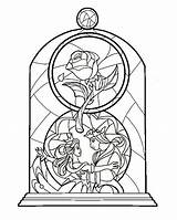 Beast Coloring Beauty Pages Rose Disney Glass Stained Para Colorear Colour Belle Drawings Dibujos Drawing Enchanted Idea Soon Coming Adult sketch template