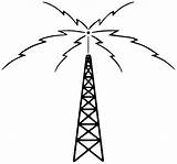 Radio Tower Clip Clipart Antenna Ham Mast Transmission Logo Cliparts Cell Dispatcher Cb Dispatch Arduino Towers Wireless Qsl Domain Public sketch template