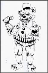 Nightmare Coloring Nights Five Pages Puppet Fredbear Freddys Naf Drawing Template Getdrawings Sketch sketch template