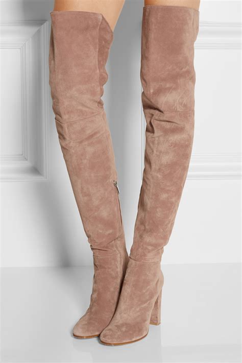 gianvito rossi suede over the knee boots lyst