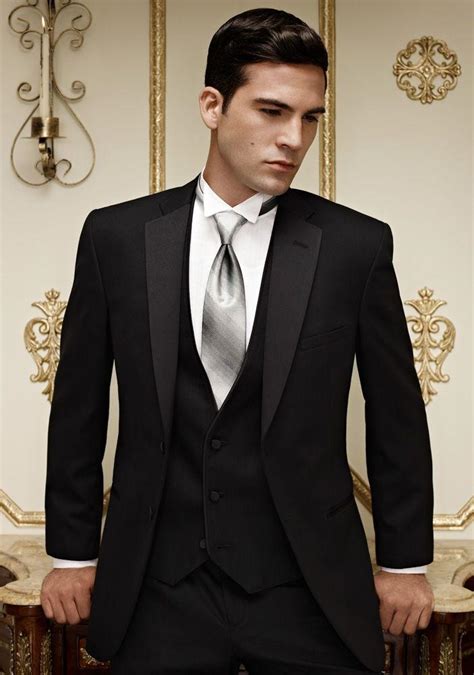 2018 New Style Two Button Black Groom Tuxedos Handsome Mens Wedding