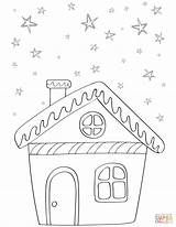Winter Coloring House Pages Drawing Categories sketch template