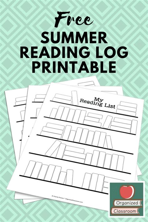 summer reading log printable   kids classroom