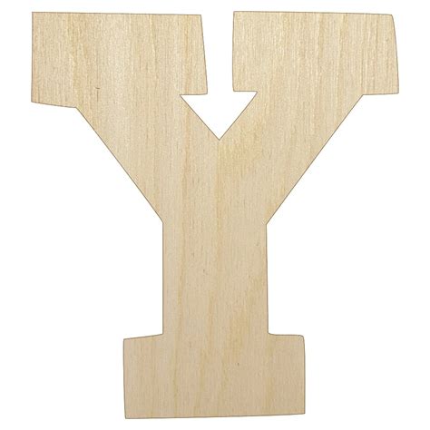 Letter Y Uppercase Fun Bold Font Wood Shape Unfinished Piece Cutout