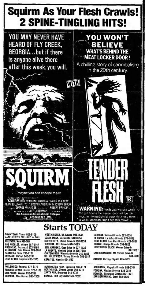 squirm tender flesh  posters vintage horror  art american horror