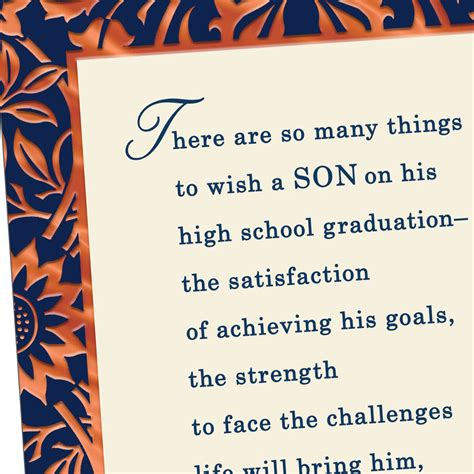 wishes   high school graduation card  son greeting