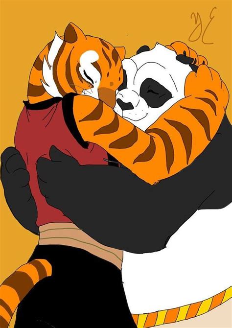 Po And Tigress Sharing A Loving Hug Of Friendship Kung