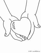 Heart Hand Coloring Pages Hellokids Print Color Online sketch template