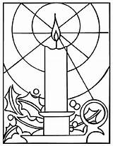 Candle Christmas Coloring Crayola Pages Printable Candles Color Print Stained Glass sketch template