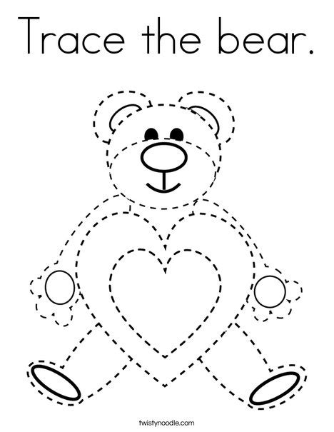 trace  bear coloring page twisty noodle