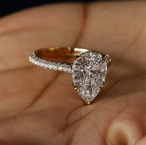 stunning pear shaped diamond engagement rings  glossychic
