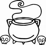 Coloring Halloween Cauldron Witch Drawing Wecoloringpage Cute sketch template