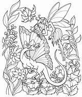 Coloring Pages Fairies Dragon Fairy Unicorn Adult Fantastical Printable Dragons Horse Colouring Books Book Animal Color Detailed Choose Board Uploaded sketch template