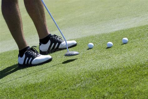 golfer putting stock photo image  legs grass club