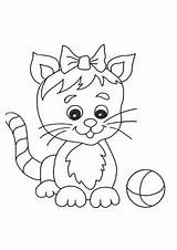 Coloring Cat Pages Little sketch template