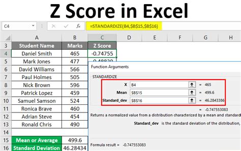 score  excel examples   calculate excel  score