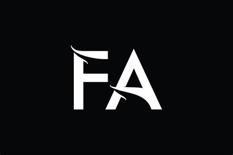 fa monogram logo design  vectorseller thehungryjpeg