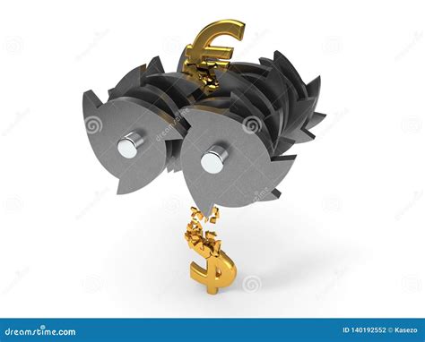 euro dropped  shredder brexit crisis concept  illustration stock illustration