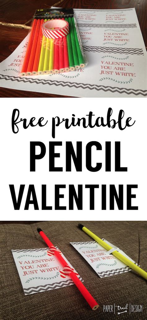 printable pencil valentine paper trail design