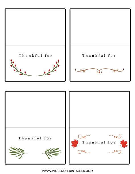 imprintable place cards template