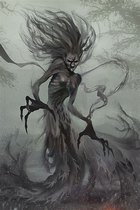 banshee horror concept  gore shiring undead pinterest artwork mythological creatures