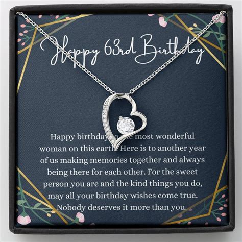 heart happy  birthday necklace  message card gift etsy