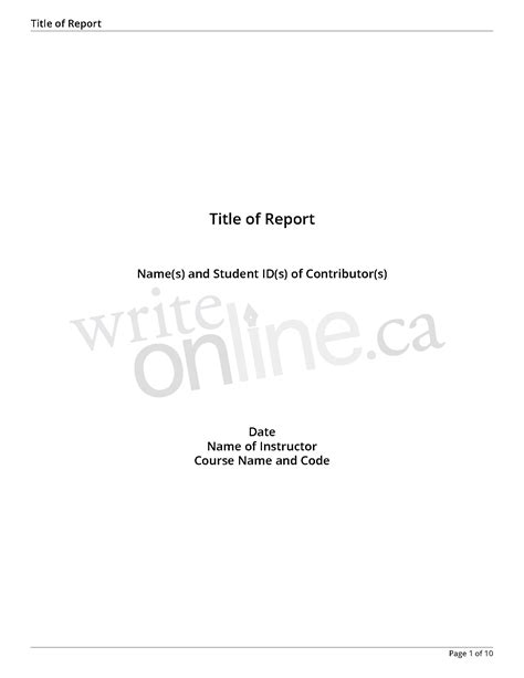 case study report format
