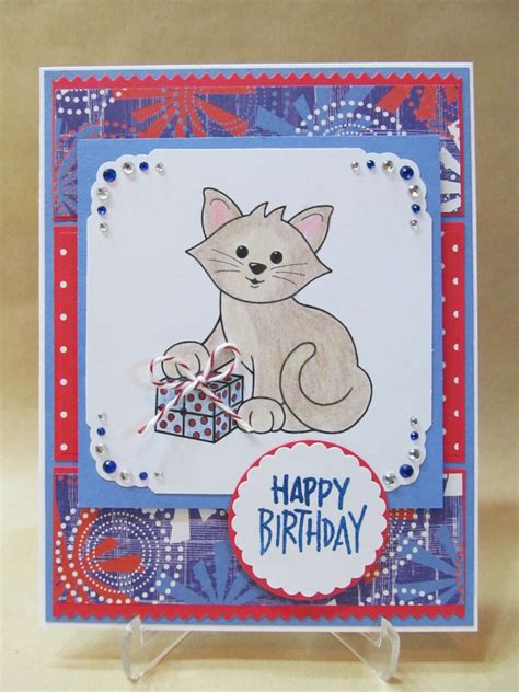 savvy handmade cards red blue birthday card