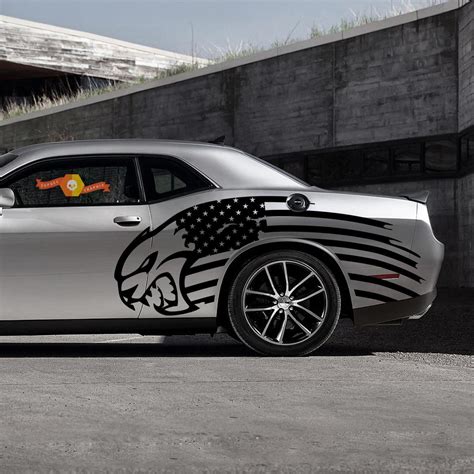 hellcat  usa flag theme side decal sticker   sides dodge chalenger charger