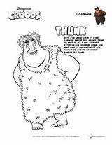 Croods Thunk Coloriages Childrens sketch template