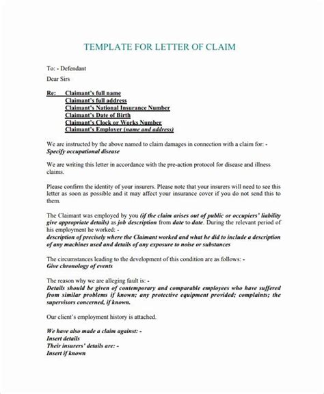 claim denial letter template inspirational  sample claims letters