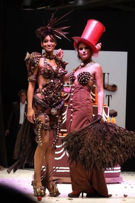 look at these amazing dresses made out of chocolate glamour