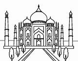 Mahal Taj Masjid Colorare Mewarnai Maravillas Outline Tk Monumentos Islami Edificios Monumenti sketch template