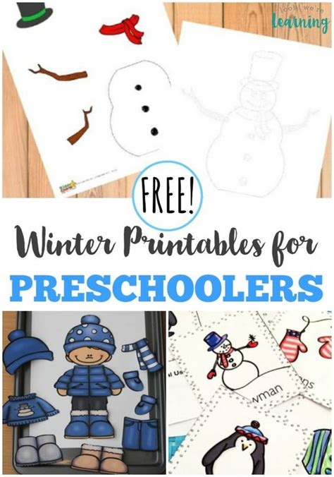 winter printables  preschoolers  printable templates