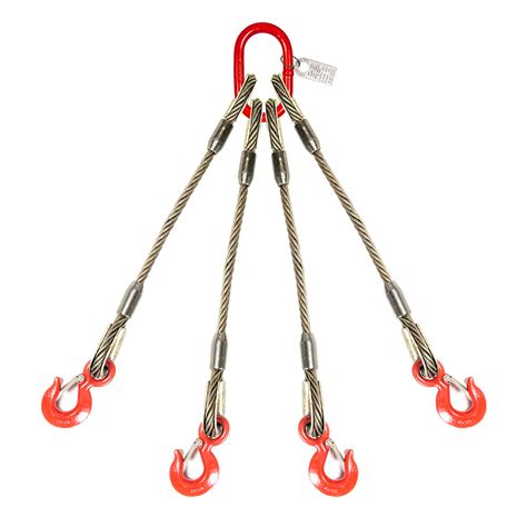 imported wire rope sling  leg  latched sling hooks rope    length  ft