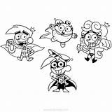 Fairly Timmy Cosmo Wanda Poof Oddparents Jimmy sketch template