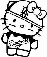 Dodgers Baseball Coloring Kitty Hello Pages La Logo Los Clipart Dodger Clip Angeles Decal Lakers Hellokitty Cute Drawing Vinyl Stickers sketch template