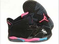 Nike Jordan 6 Retro Black Pink Flash Marina Blue Sneakers Toddler Size
