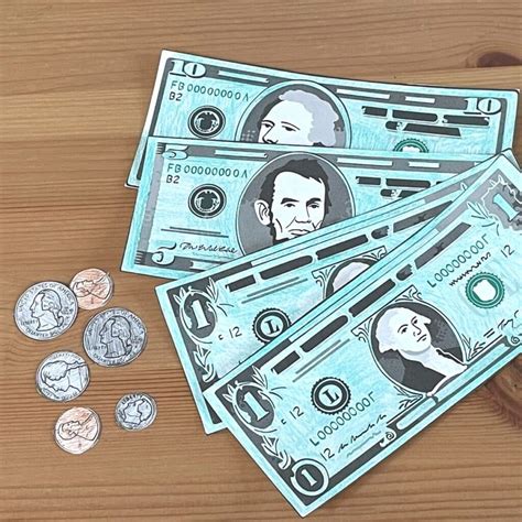 classroom fake money printables   templates