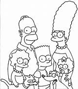 Simpsons Coloring Pages Family Drawing Wecoloringpage Cartoon sketch template
