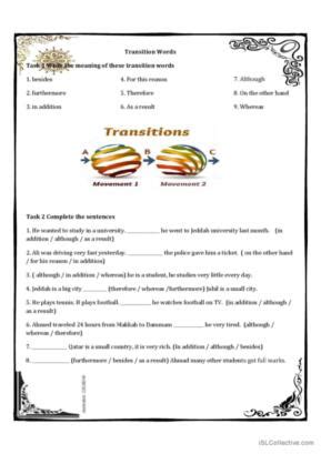 transition english esl worksheets