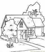 Coloring Pages House Country Template Printable Houses sketch template