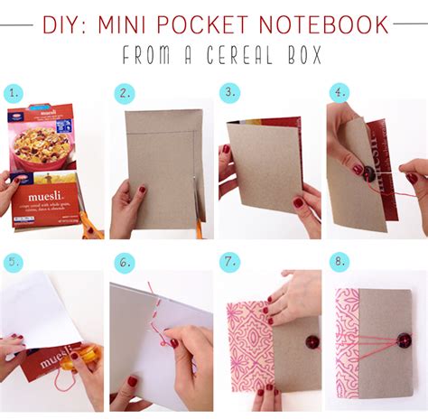 diy mini notebook   cereal box
