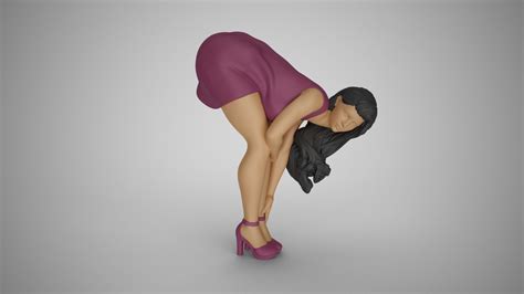 girl bend over and touch legs 3d model 3d printable cgtrader