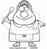 Lunch Lady Cartoon Clipart Chubby Illustration Royalty Happy Holding Cory Thoman Spoon Vector Surprised Depressed 2021 Clipartof sketch template
