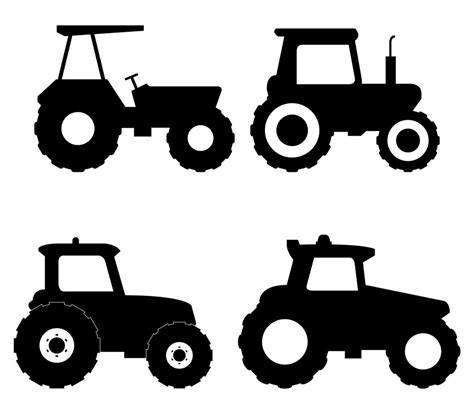 silhouette tractor icon set  vector art  vecteezy