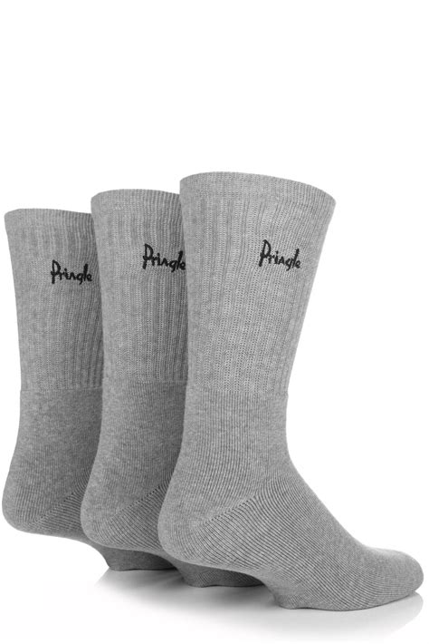 mens 3 pair pringle full cushion sports socks in 4 colours from sockshop