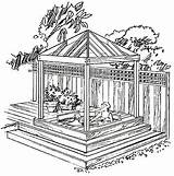 Gazebo Tub Plans Drawing Outdoor Diy Backyard Garden Building Spa Pergola Cover Drawings Sketch Projects Designs Cedar Decks Plan Patio sketch template