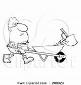 Rake Shovel Pushing Landscaper Outlined Female Wheelbarrow Royalty Clipart Illustration Toon Hit Rf 2021 sketch template