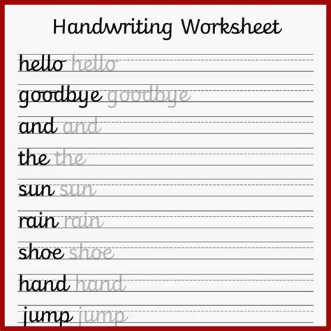 writing worksheets